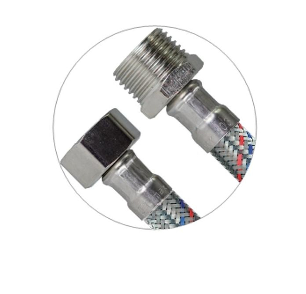 Гибкая подводка для воды TIM C27-5 (50см,Г1/2"-Ш1/2",20bar,100°С) фото-6