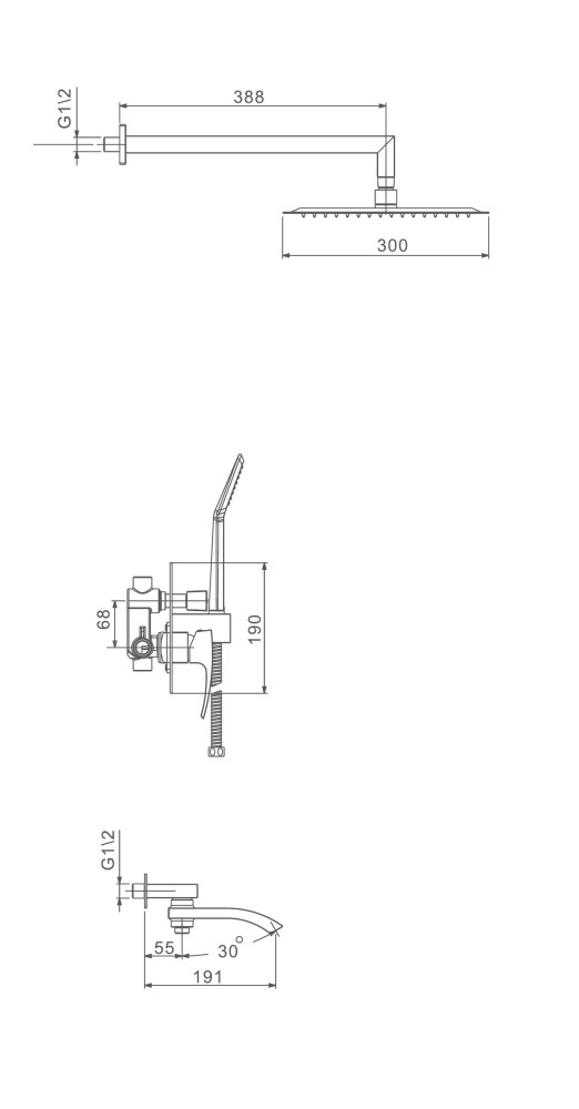 Душевая система Gappo G7107-33 фото-3