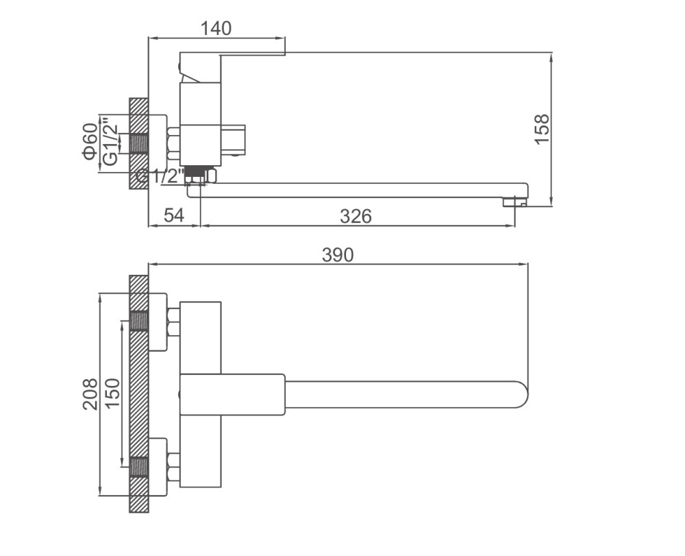 Смеситель для ванны Ledeme L72225D фото-3
