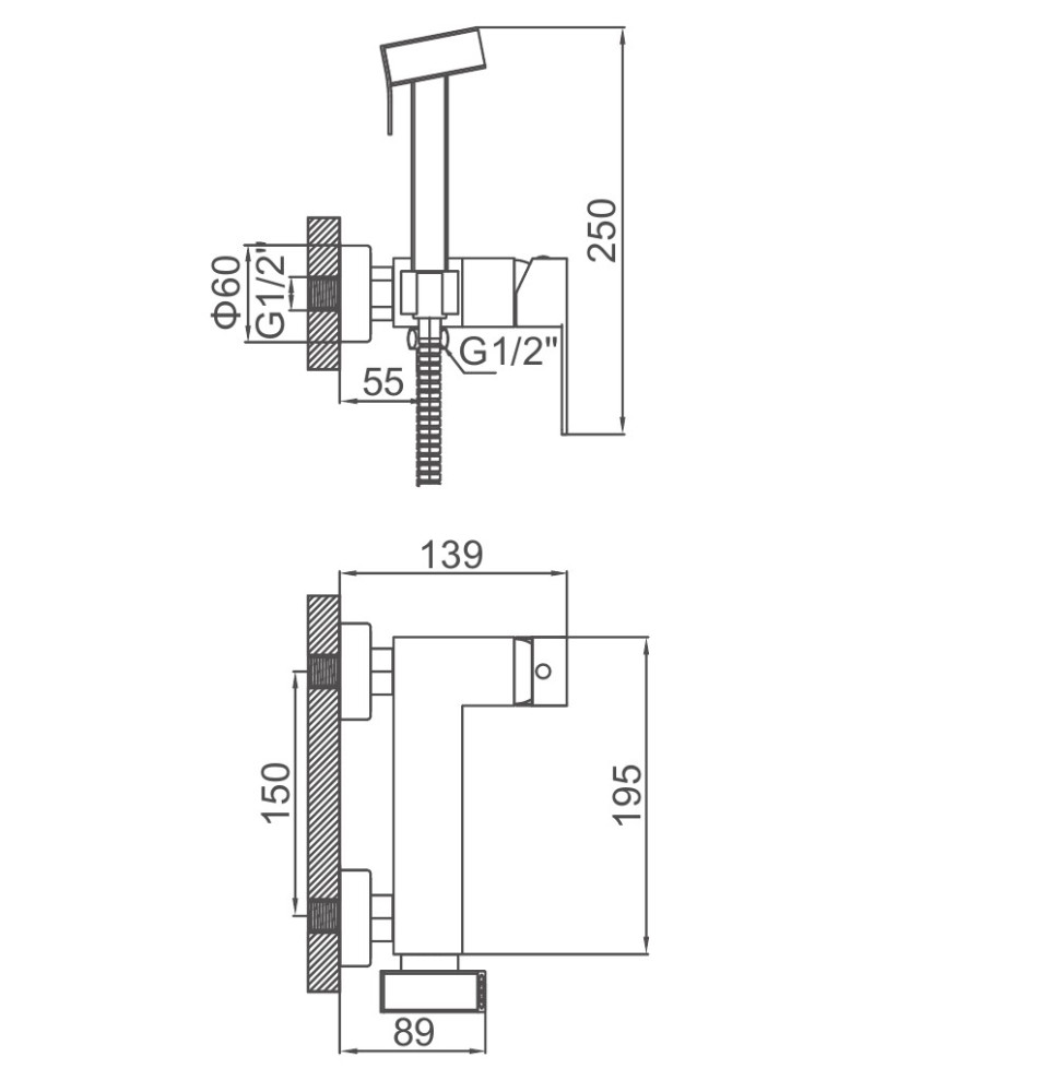 Смеситель гигиенический Ledeme L75225D фото-3