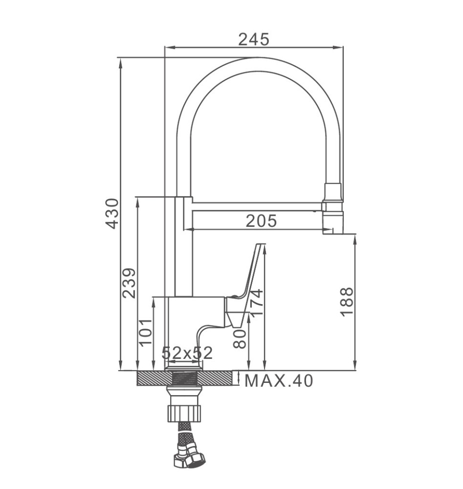 Смеситель для кухни Ledeme L4092-2 фото-4