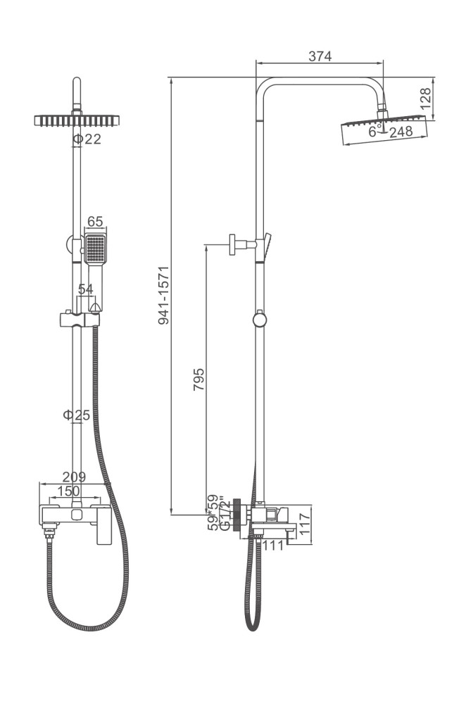 Душевая система Ledeme L72425D-1 фото-3
