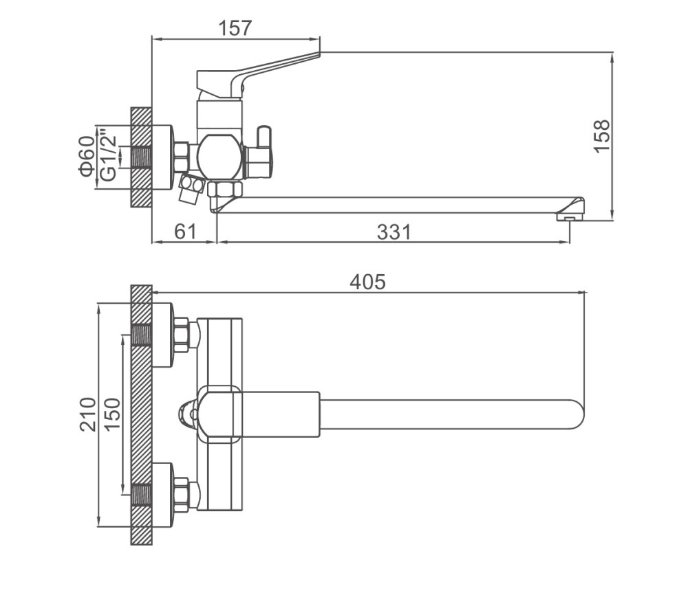 Смеситель для ванны Ledeme L2285SA - фото2 Смеситель для ванны Ledeme L2285SA - фото2