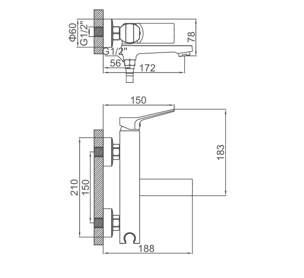 Смеситель для ванны Ledeme L3185SA - фото2