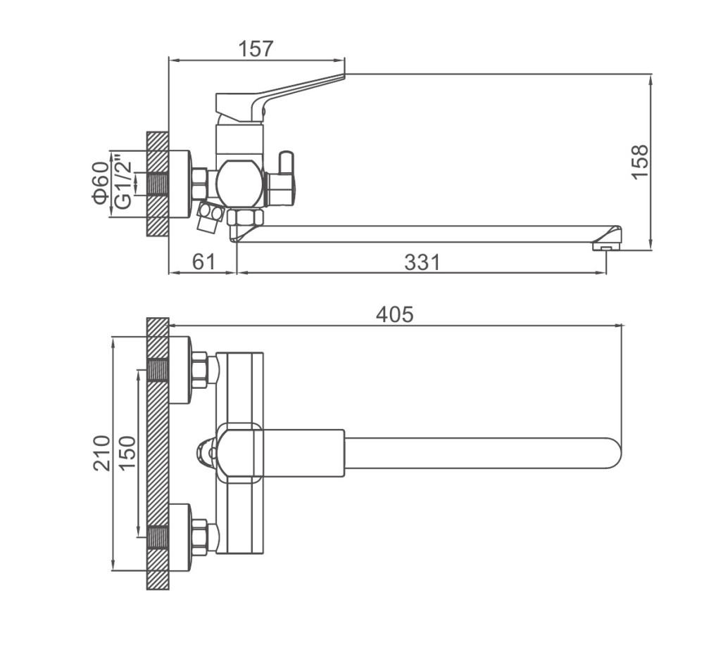 Смеситель для ванны Ledeme L2285 фото-3 Смеситель для ванны Ledeme L2285 фото-3