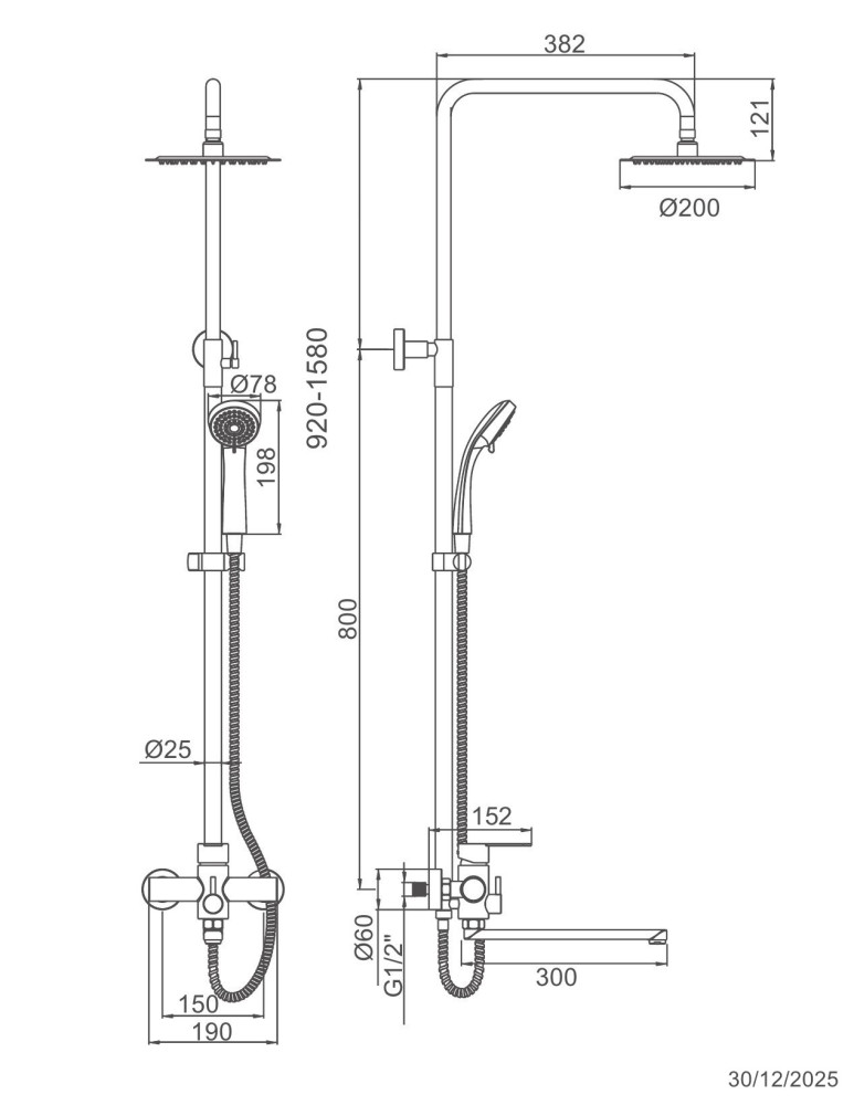 Душевая система Ledeme L72403-2 - фото2