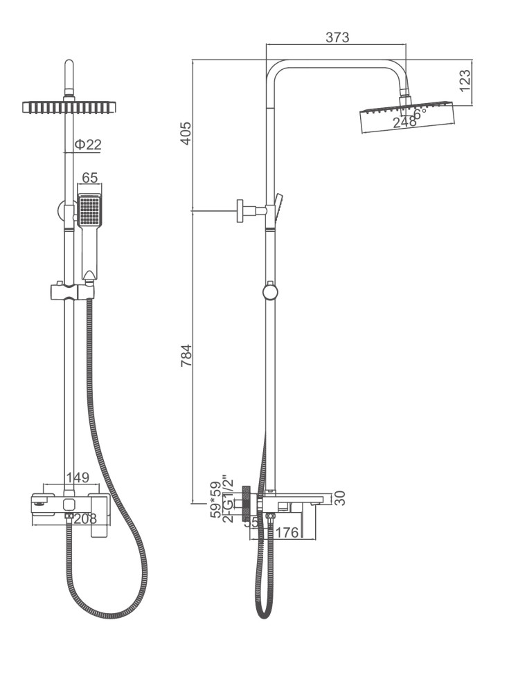 Душевая система Ledeme L72425B фото-3