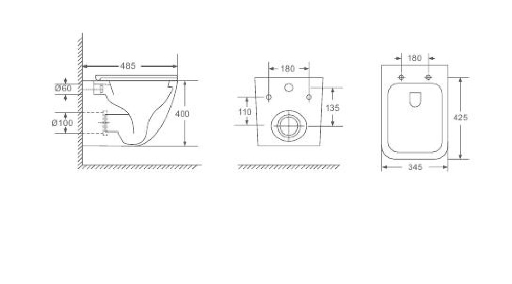 Настенный унитаз Gappo GM1003 фото-3