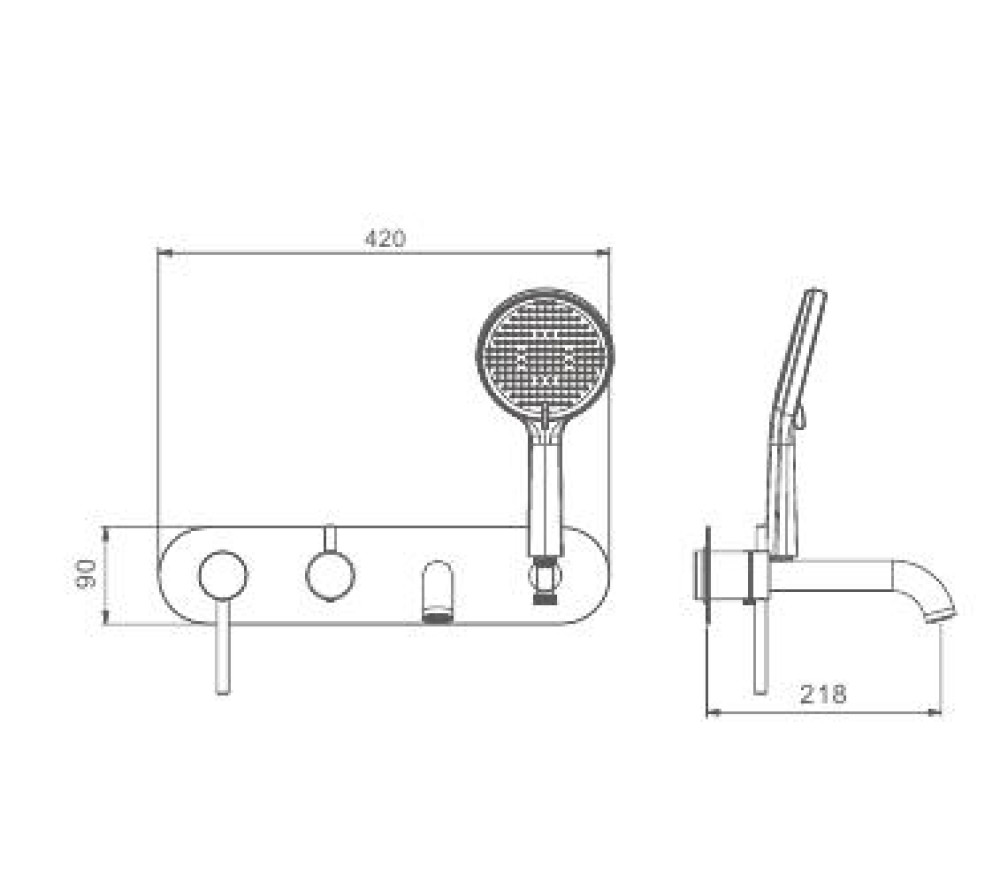 Смеситель для ванны встраиваемый настенный Gappo G3306-43 - фото2