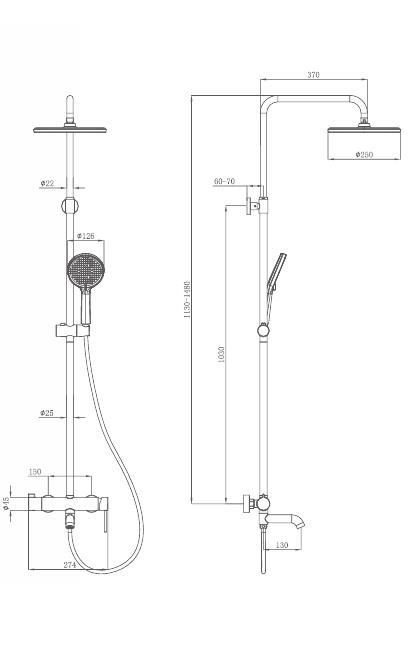 Душевая система Gappo G2406-9B фото-2 Душевая система Gappo G2406-9B фото-2