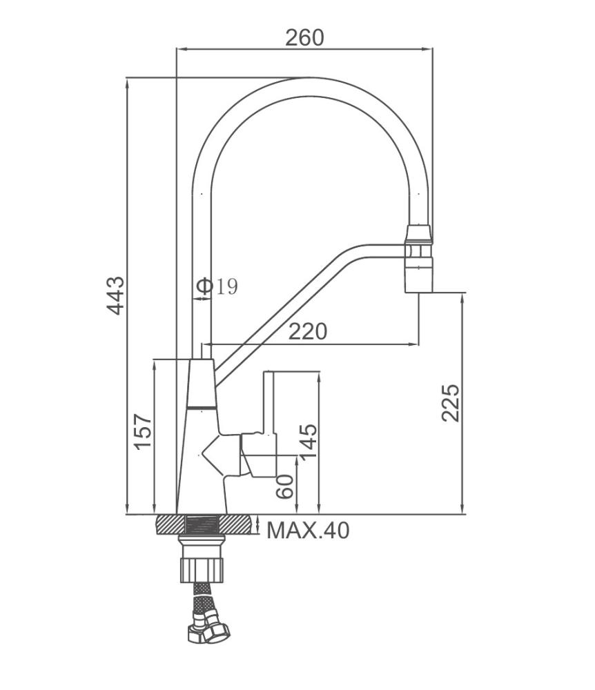 Смеситель для кухни Ledeme L4397B-2 фото-4