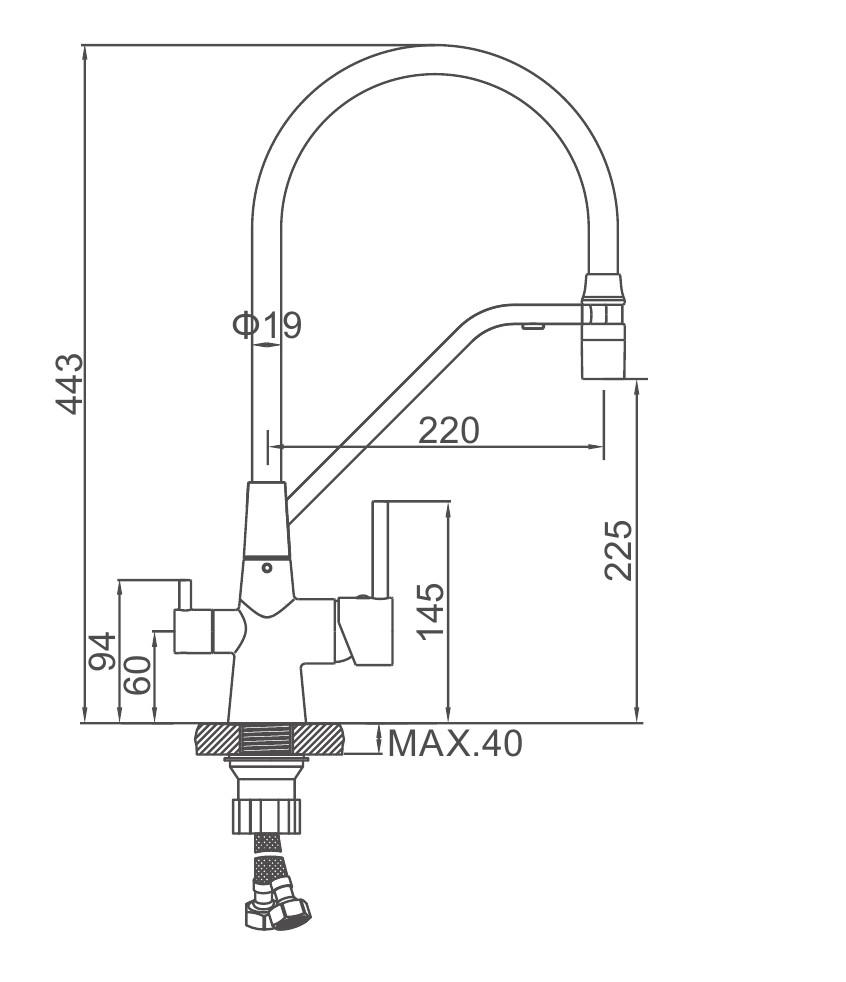 Смеситель для кухни Ledeme L4897Y-3 фото-4