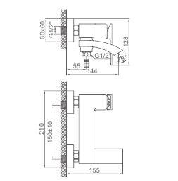 Смеситель для ванны Ledeme L3178D фото-3