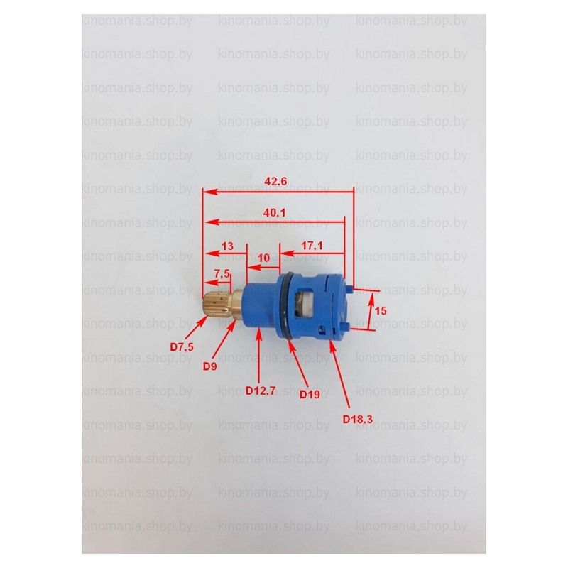 Картиридж керамический Oute TP05 (D18мм, 20шлиц)(для дивертора-переключателя) фото-3