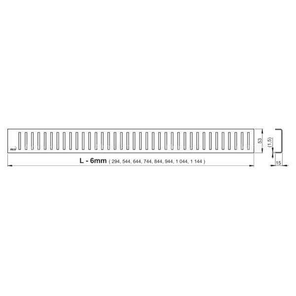 Решетка для водоотводящего желоба AlcaPlast LINE-1050L - фото2
