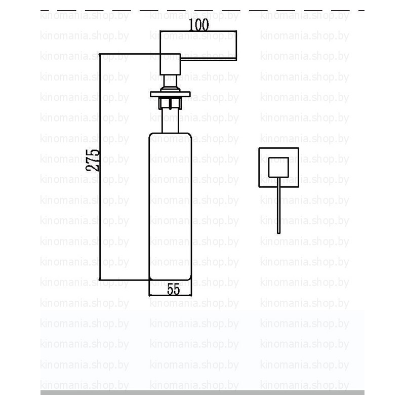 Дозатор для жидкого мыла врезной Savol S-ZY002L (380мл,латунь,сатин) фото-2