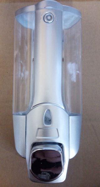 Дозатор для жидкого мыла Frap F407 (настенный,пластик,380мл,серый+хром ) фото-2