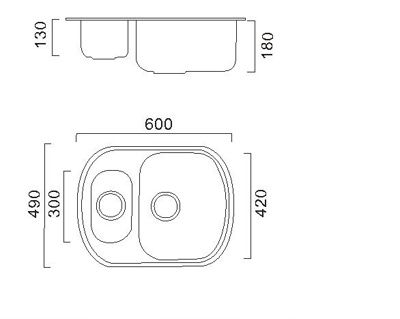 Мойка кухонная нержавейка FRAP FD4960T (декор ),(врезная),(600*490*180),(перелив),(0,8мм),(сифон,крепление,уплотнитель) - фото2 Мойка кухонная нержавейка FRAP FD4960T (декор ),(врезная),(600*490*180),(перелив),(0,8мм),(сифон,крепление,уплотнитель) - фото2