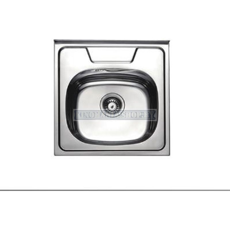Мойка кухонная нержавейка Frap FD5050 (декор ),(прямоугольник),(накладная),(500*500*180),(перелив),(0,8мм),(сифон)