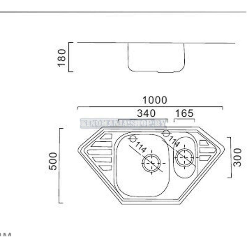 Мойка кухонная нержавейка Frap FD5100 (декор ),(врезная),(1000*500*180),(перелив),(0,8мм),(сифон,крепление,уплотнитель) - фото2