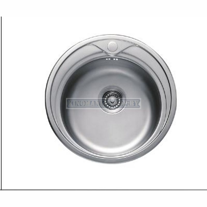 Мойка кухонная нержавейка FRAP FD510T (декор ),(овал),(врезная),(510*390*190),(перелив),(0,8мм),(сифон,крепление,уплотнитель) - фото1