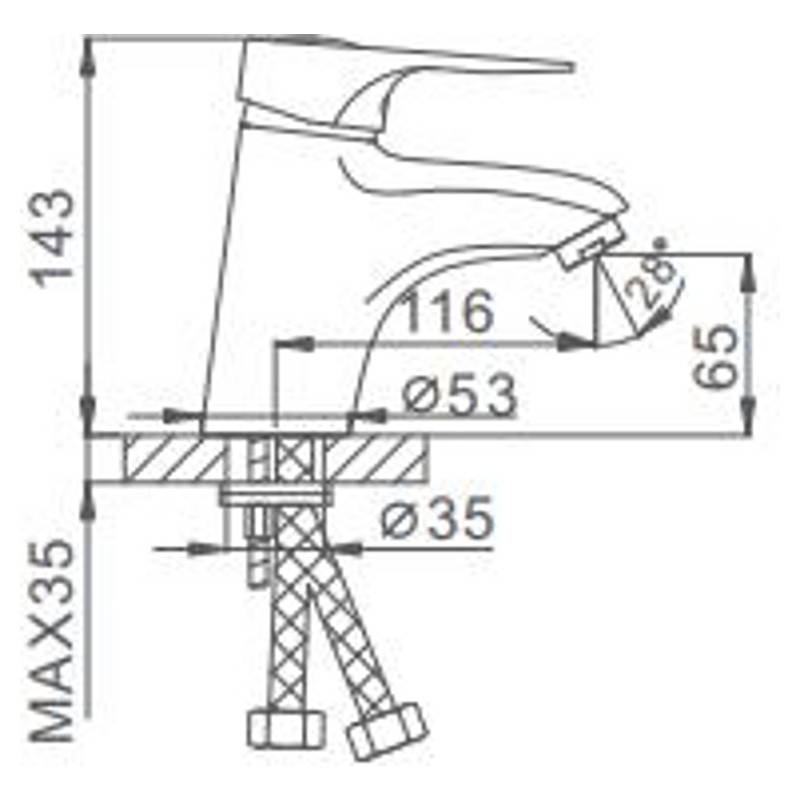 Смеситель для умывальника FRAP F1004 фото-4