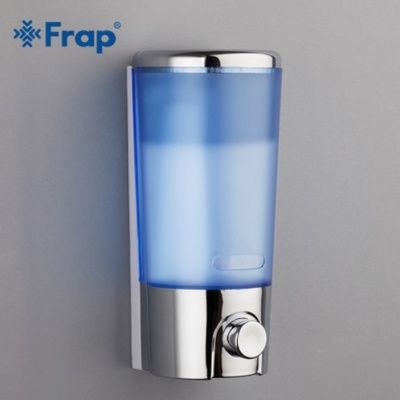 Дозатор для жидкого мыла Frap F406 (настенный,пластик,400мл,синий+хром ) - фото1