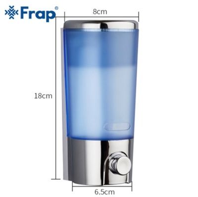 Дозатор для жидкого мыла Frap F406 (настенный,пластик,400мл,синий+хром ) фото-2