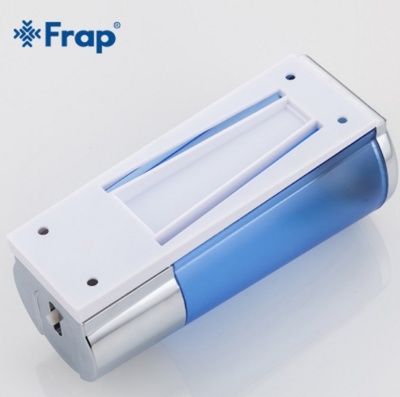 Дозатор для жидкого мыла Frap F406 (настенный,пластик,400мл,синий+хром ) фото-4