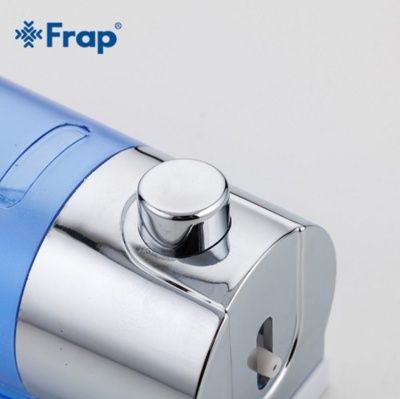 Дозатор для жидкого мыла Frap F406 (настенный,пластик,400мл,синий+хром ) фото-5