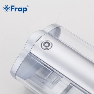 Дозатор для жидкого мыла Frap F407 (настенный,пластик,380мл,серый+хром ) фото-4
