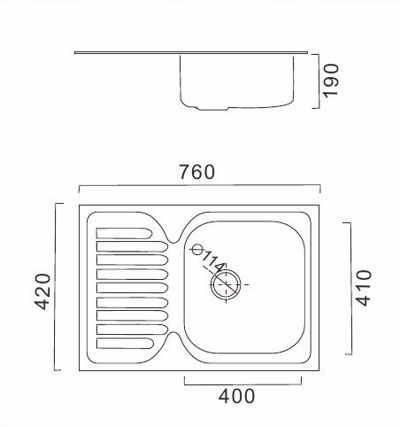 Мойка кухонная нержавейка FRAP FD4276 (декор ),(прямоугольник),(врезная),(760*420*180),(перелив),(0,8мм),(сифон,крепление,уплотнитель) фото-2