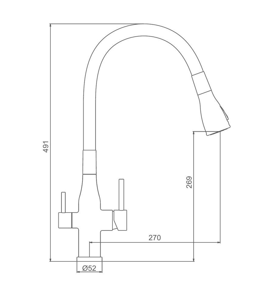 Смеситель для мойки Gappo G4399-66 фото-3