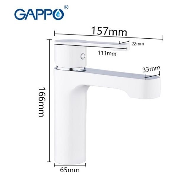 Смеситель для умывальника Gappo G1002-8 фото-4