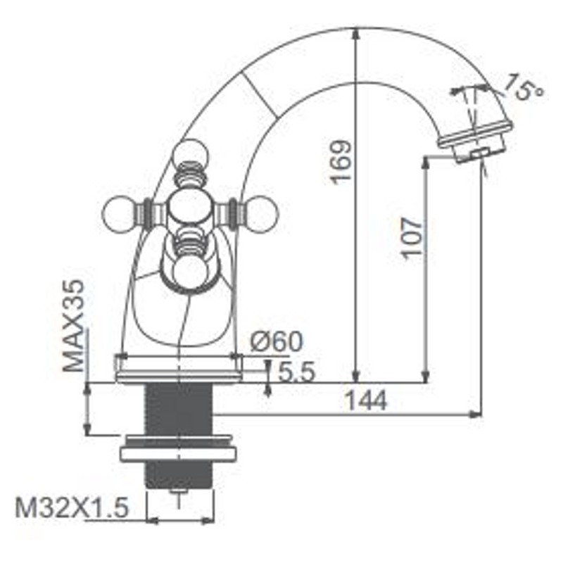 Смеситель для умывальника Gappo G1089-4 фото-3