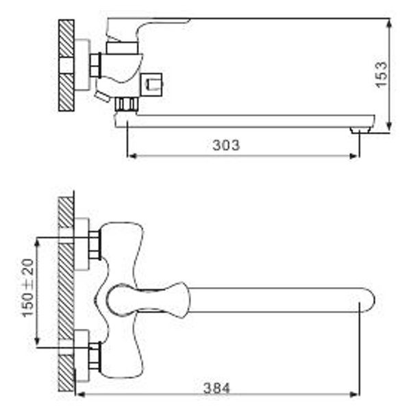 Смеситель для ванны FRAP Люкс G2233 фото-3