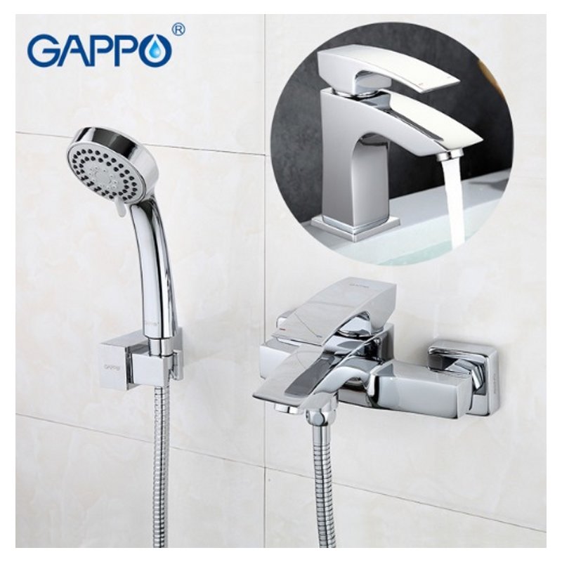 Комплект смеситель для ванны Gappo G3007+смеситель для умывальника Gappo G1007 фото-2