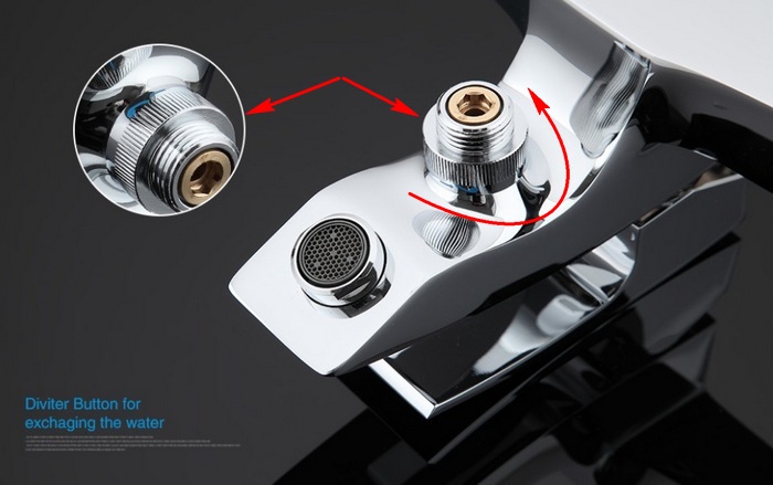 Кран-букса в переключатель кольцо между носом-изливом и шлангом для смесителя Gappo G3007 и аналогов фото-6