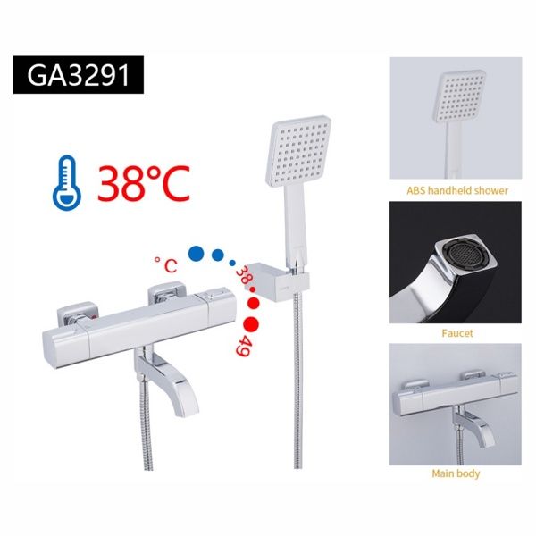 Смеситель для ванны с термостатом Gappo G3291