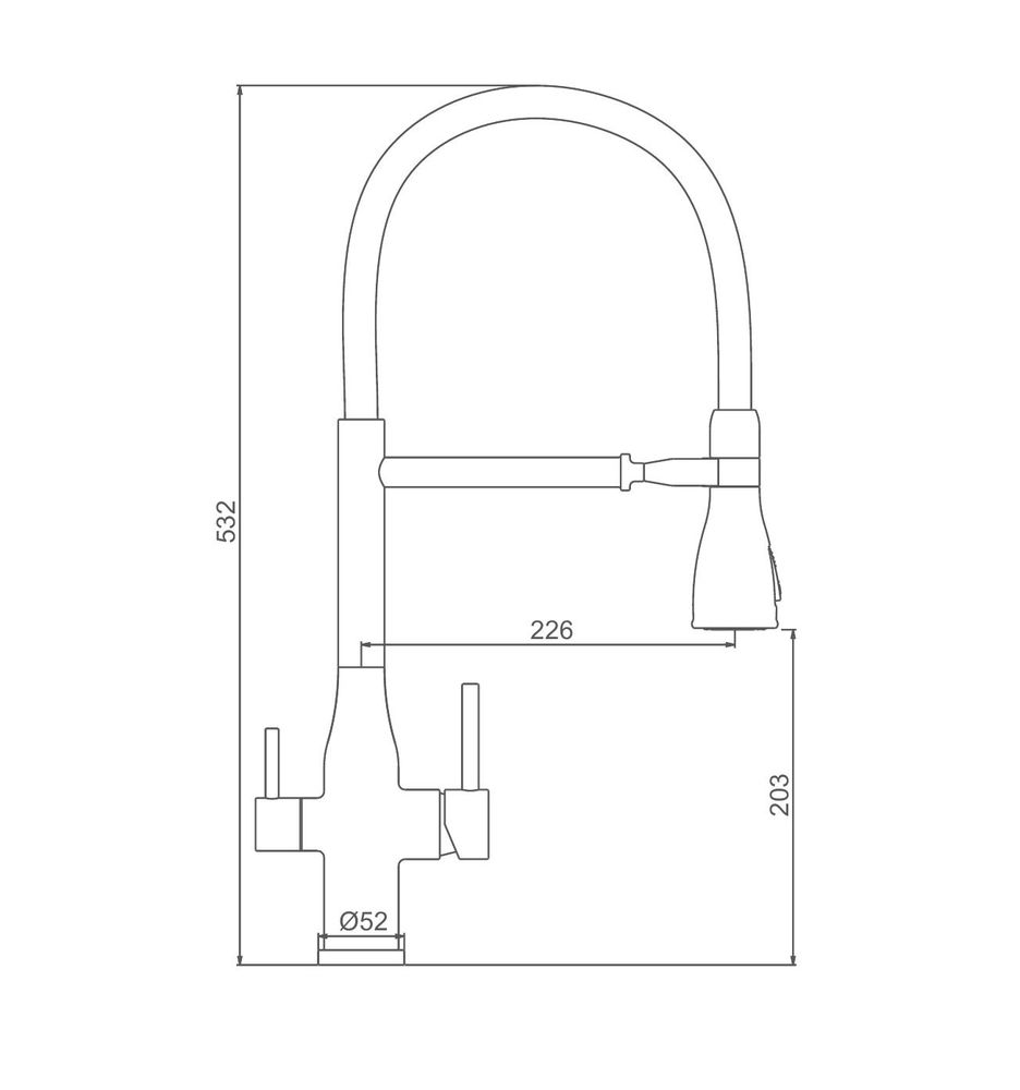 Смеситель для мойки Gappo G4399-75 фото-3