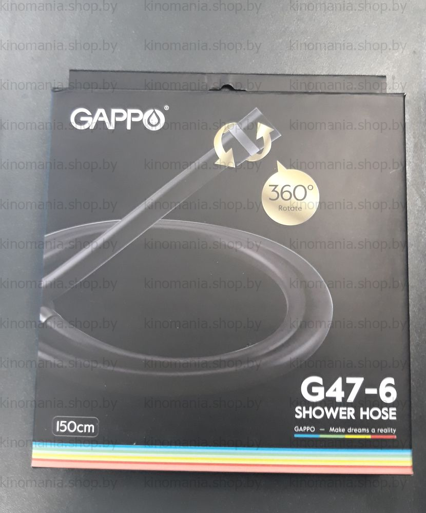 Шланг для душа Gappo G47-6 23 (G1/2",Imp/Imp,150см,силикон,чёрный,усиленный) фото-2