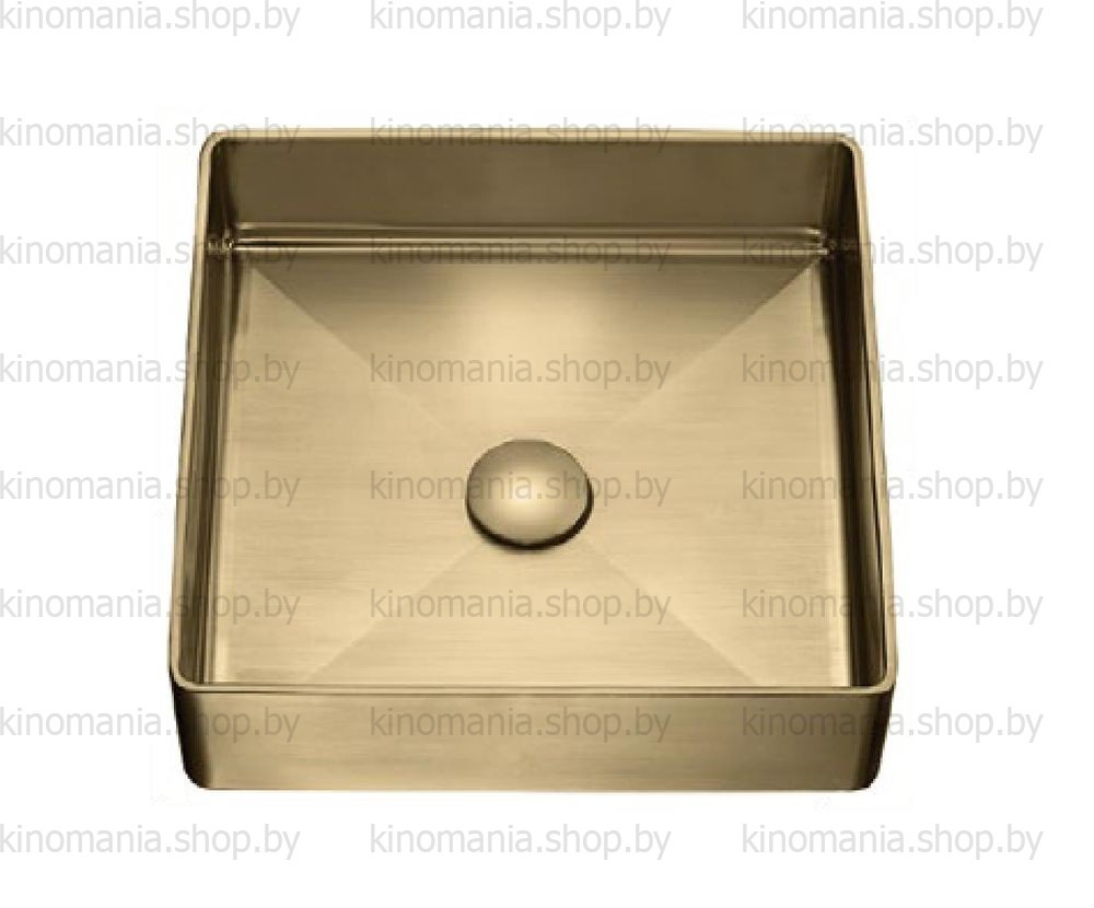 Раковина для ванной Gappo GX201-3 (прямоугол,на столеш.,нерж. сталь,золотой сатин,360*360*H100)