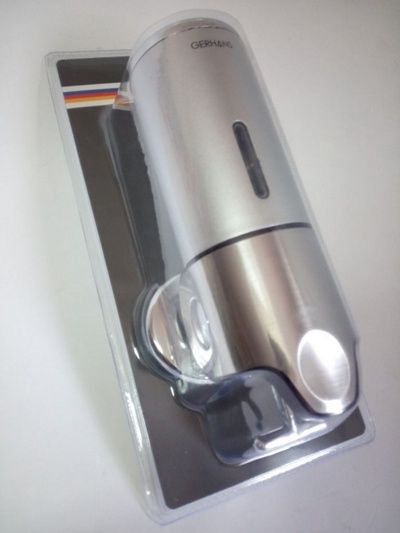 Дозатор для жидкого мыла Gerhans K50401M (невесной,пластик,серый+хром,450мл,блистер) фото-2