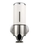 Дозатор для жидкого мыла Gerhans K50401W (невесной,пластик,белый+хром,450мл,блистер) - фото
