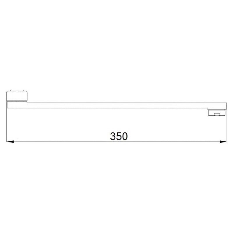 Нос-излив Gerhans K51350 (хром, прямой,тонкий,квадратный,35 см,3/4") фото-4