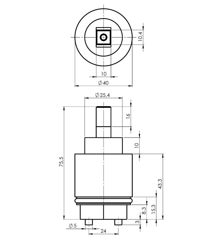 Картридж керамический для смесителя Rubineta 634002 (40мм, с диффузором, M10W) фото-4