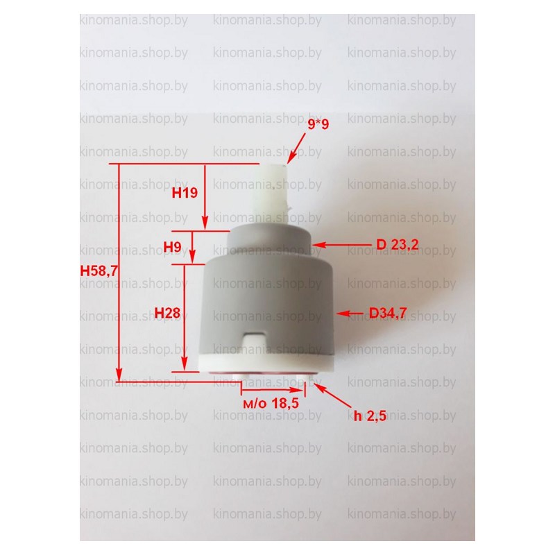 Катридж керамический для смесителя Ledeme FX48-1 (35мм, поворот на 90°, под ручку) фото-2