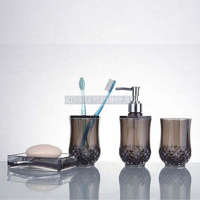 Набор пластиковых аксессуаров для ванной комнаты Ledeme L421-2 (чайный) - фото1