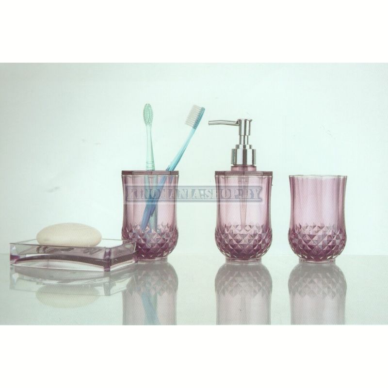 Набор пластиковых аксессуаров для ванной комнаты Ledeme L421-4 (фиолетовый) - фото2