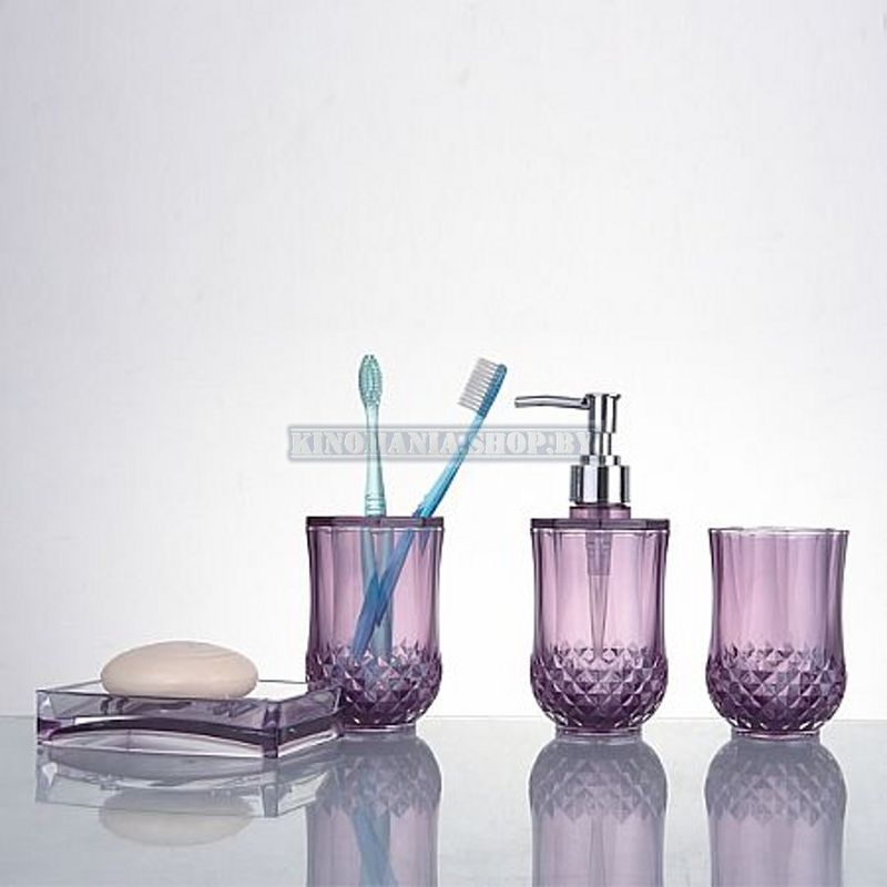 Набор пластиковых аксессуаров для ванной комнаты Ledeme L421-4 (фиолетовый) - фото1